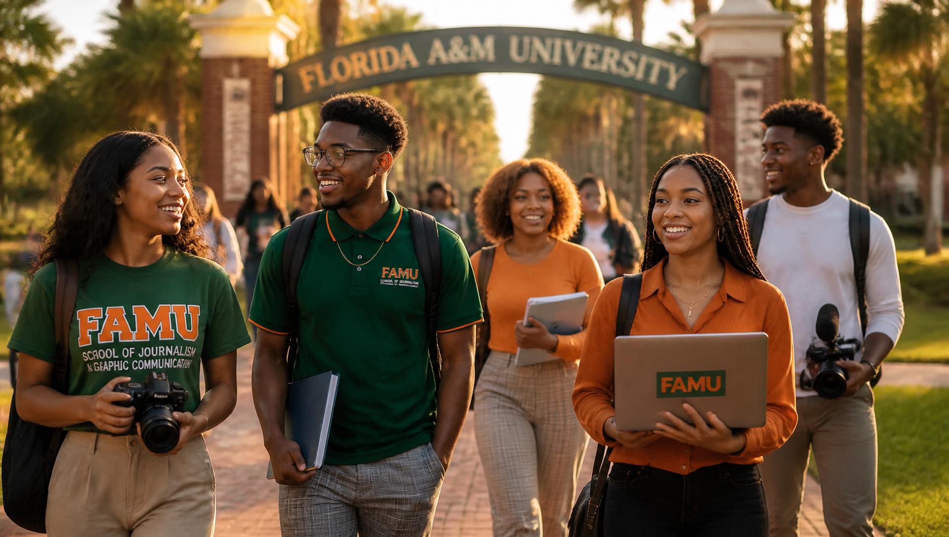 FAMU School of Journalism & Graphic Communication students on campus